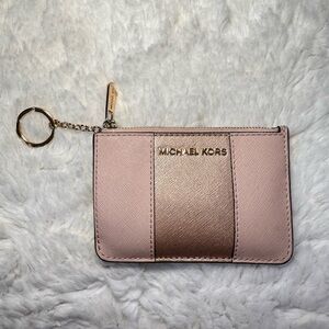 Michael Kors Met Center Stripe Zip Coin Pouch